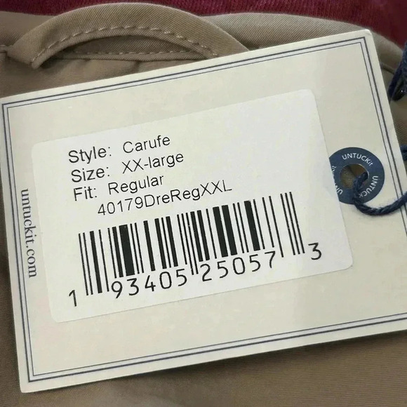 UNTUCKit Men’s Carufe Quarter 1/4 Snap Pullover Burgundy Quilted XX-large NWT - Picture 5 of 9